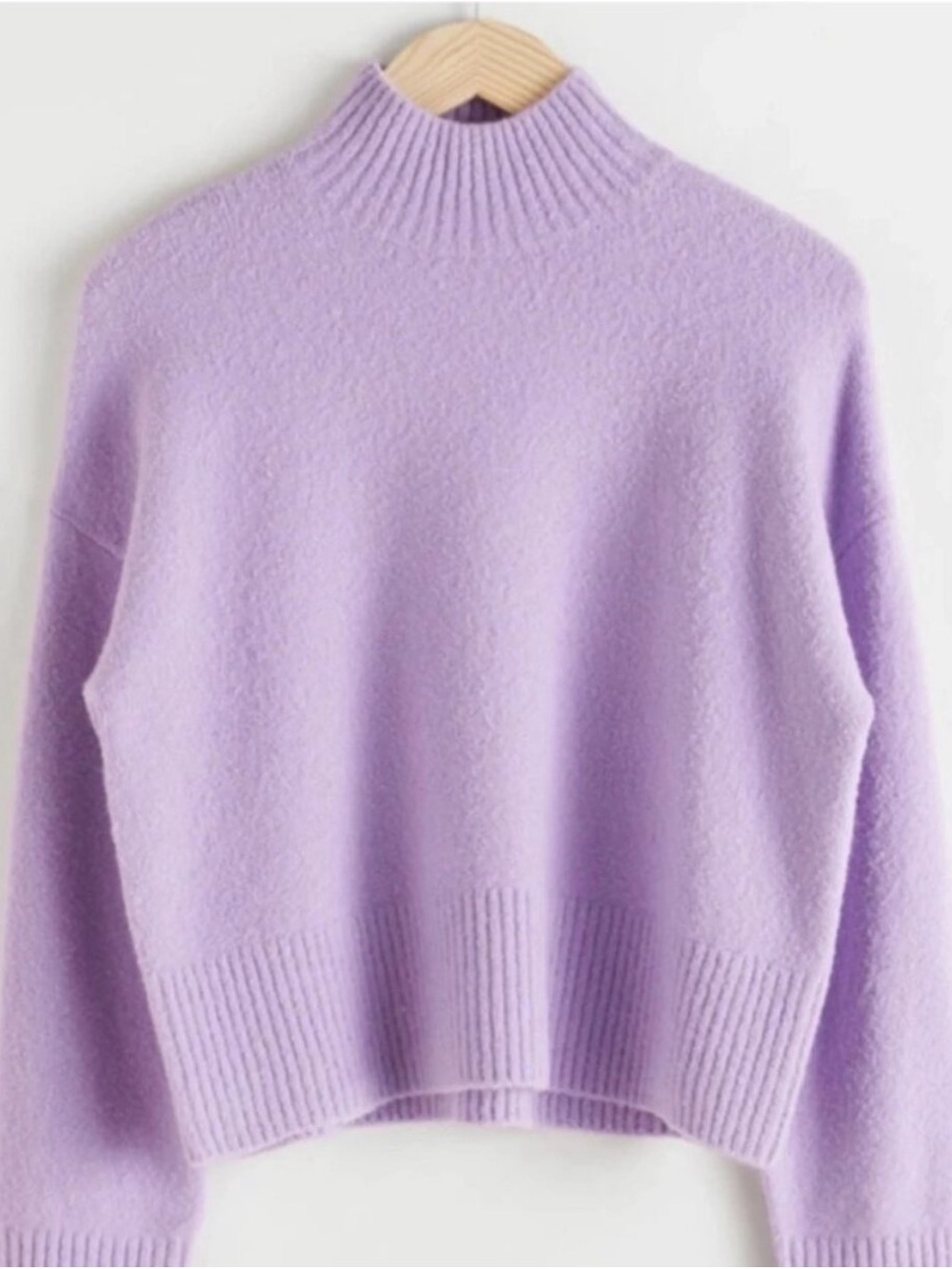 NWOT: & Other Stories Pastel Lilac Mock Neck Sweater
